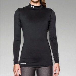 Women's ColdGear Fitted Long Sleeve Mock Shirt XXL Black